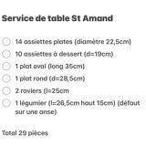 Saint Amand dinner service from the 1950s - 29 pieces.