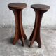 Pair of pedestal stools in wood Arts & Crafts, France, circa 1920