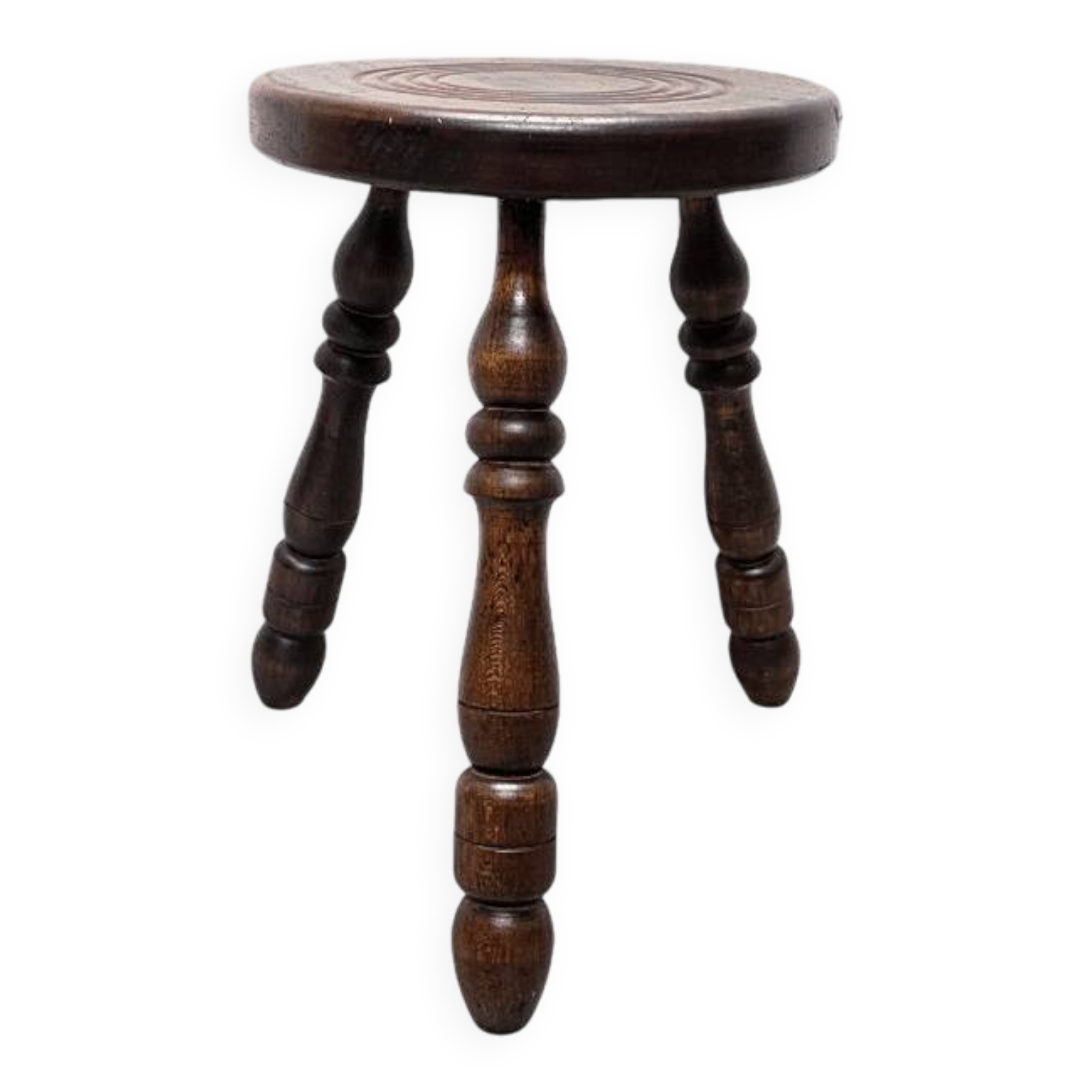 French Vintage Country Three Legged Stool, 1950/60s