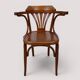 Fauteuil de bureau bistrot en hêtre courbé, style Thonet, circa 1960