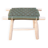 Green woven stool