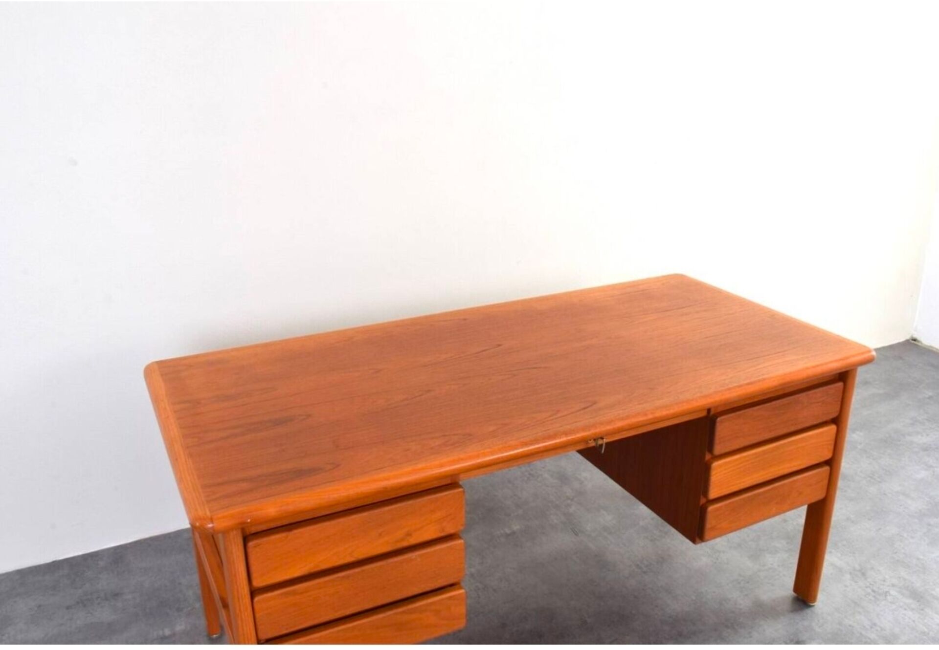 Teak Danish Desk and Two Armchairs