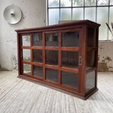 Mahogany sideboard with sliding glass doors