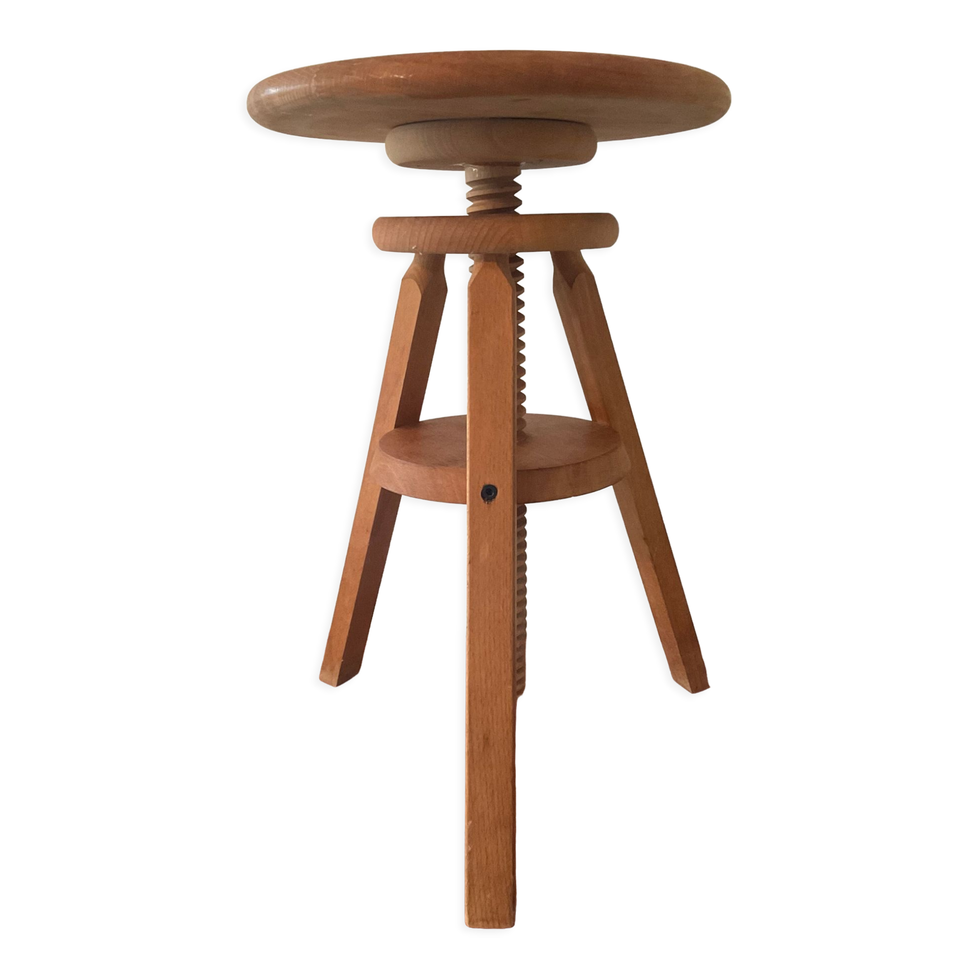 Vintage wooden tripod stool