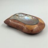 Wood and mother-of-pearl trinket bowl