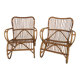 Pair of vintage rattan armchairs