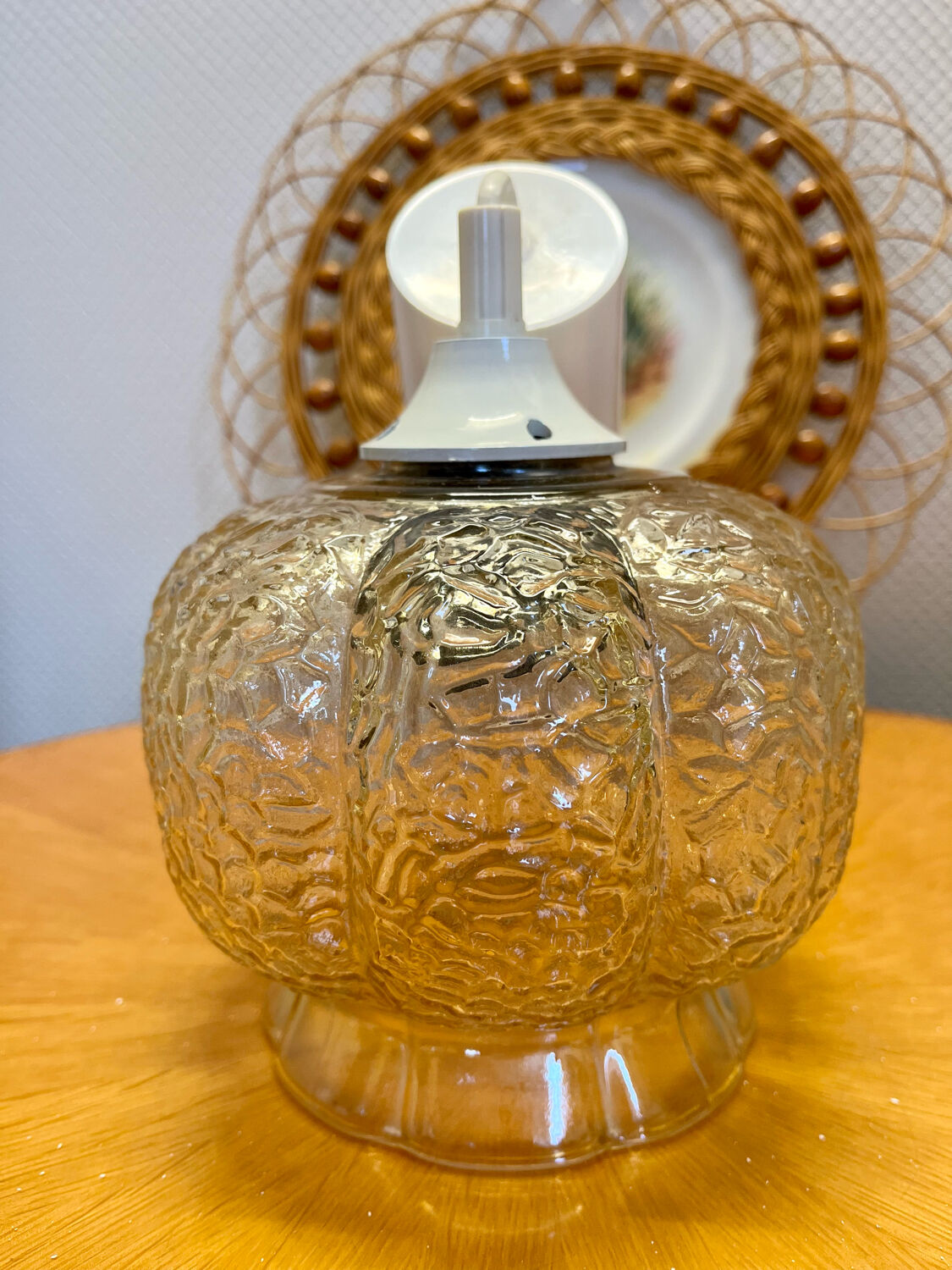 Vintage glass pendant lamp 1960