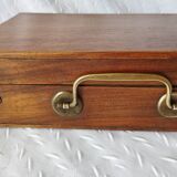 Old paint box wooden box with brass handle