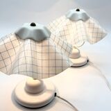 Pair of table lamps with pleated shades – 1980s