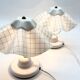 Pair of table lamps with pleated shades – 1980s