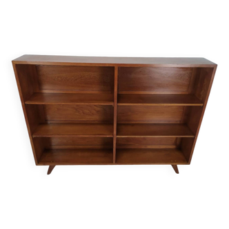 Teak compass foot bookcase shelf