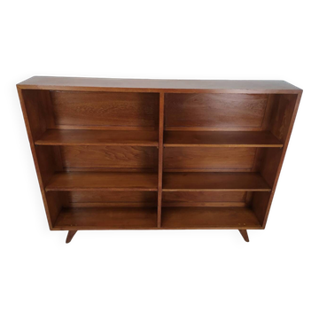 Teak compass foot bookcase shelf