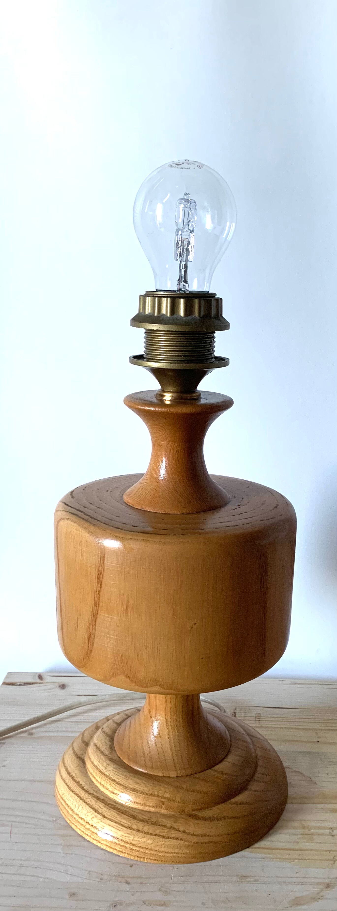 Vintage lamp in light wood