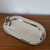 Plat de service à foie gras en métal argenté