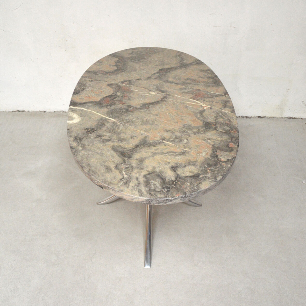 Chrome and marble table, Italy 1970