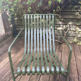 Low Palissade armchair in green metal by Bouroullec
