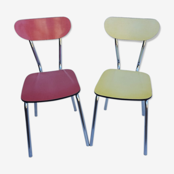 Duo of formica chairs