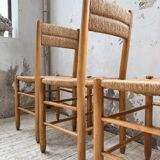 Set of 4 straw chairs circa Dordogne