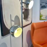 2-light eyeball floor lamp in chrome