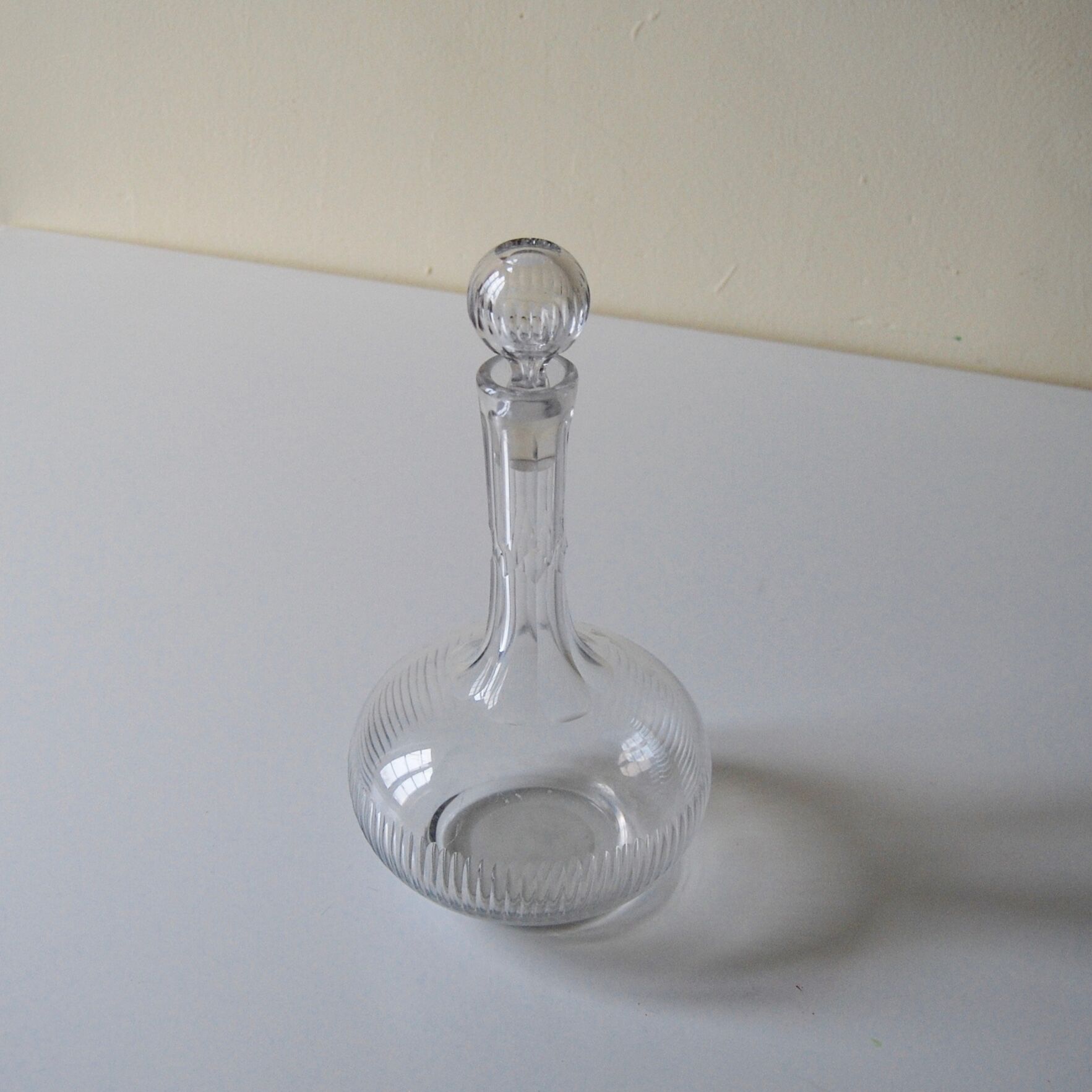 Chiseled glass carafe