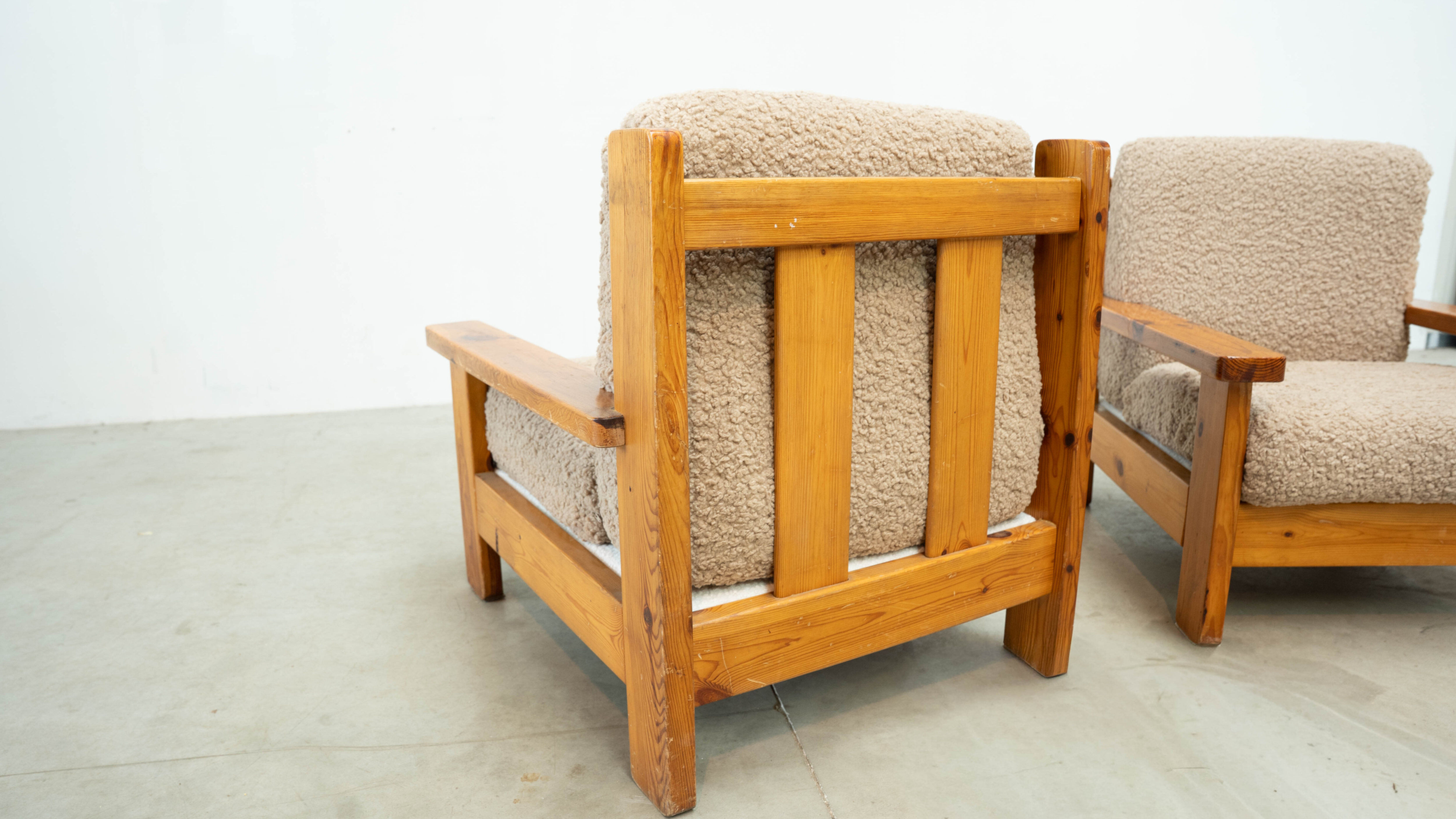 Set of two brutalist lounge chairs