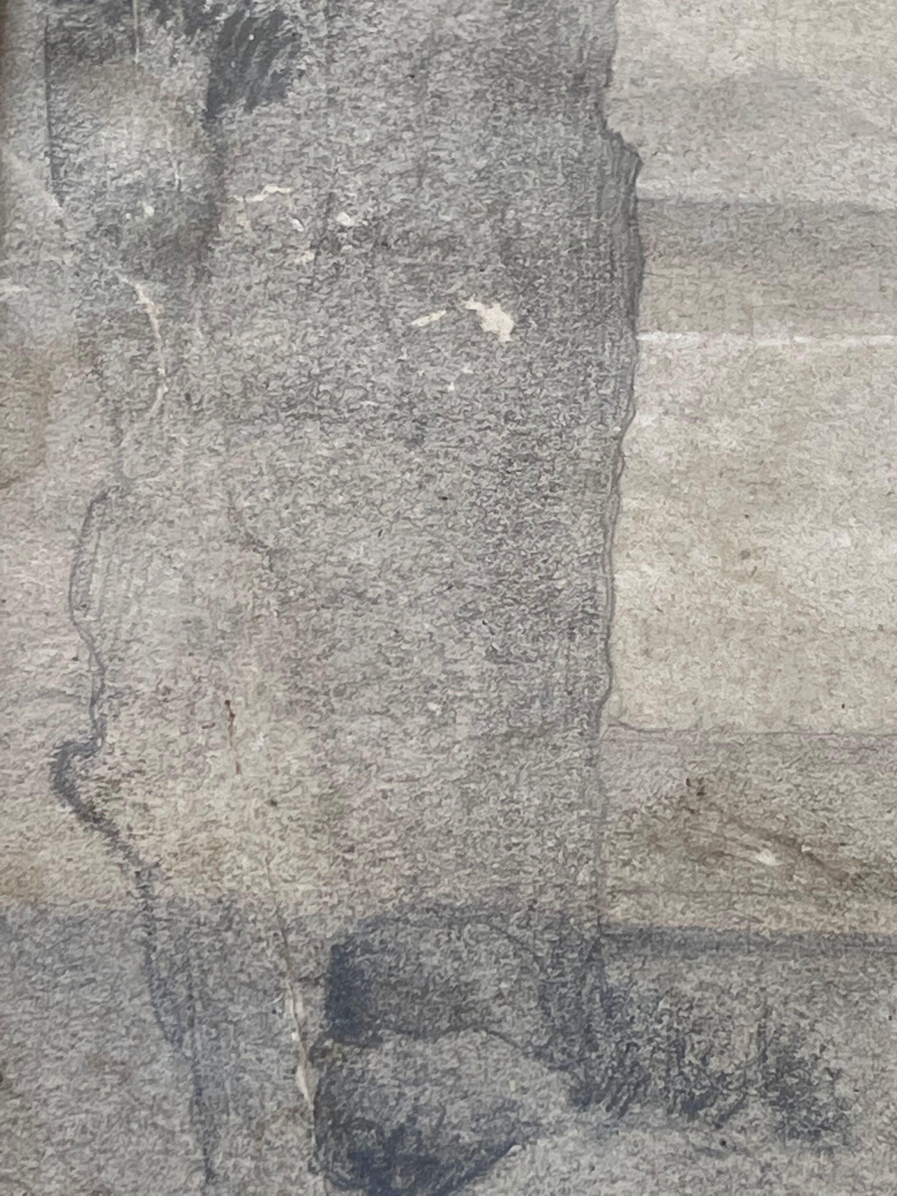 Drawing painting seen from Biarritz 1875