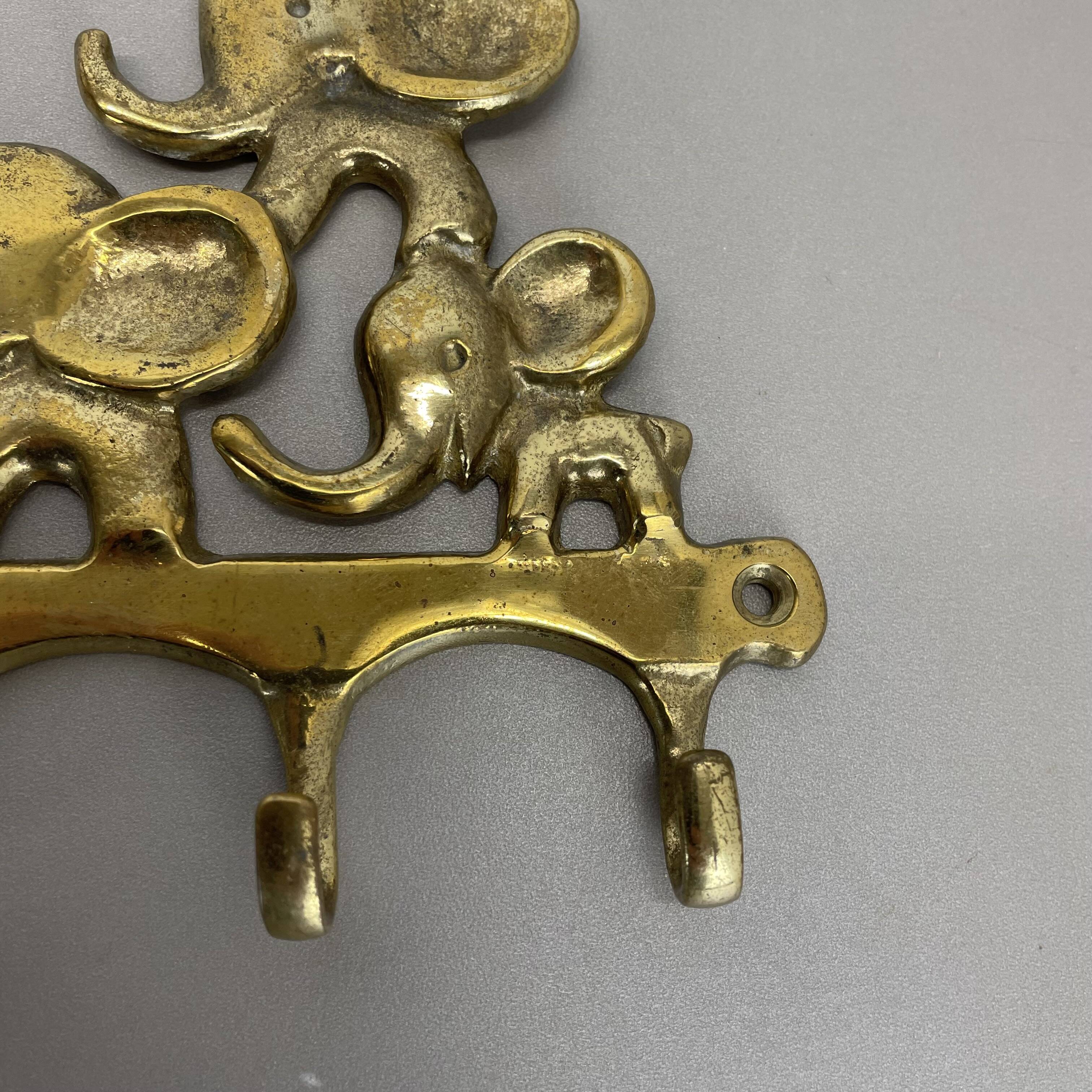 Brass "elephant" hook coat element by walter bosse herta baller, austria 1950s