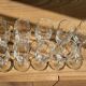 10 vintage champagne flutes in faceted glass