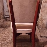 Scandinavian chair skaï white and wood feet bobbin