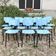 Set of 12 blue formica chairs