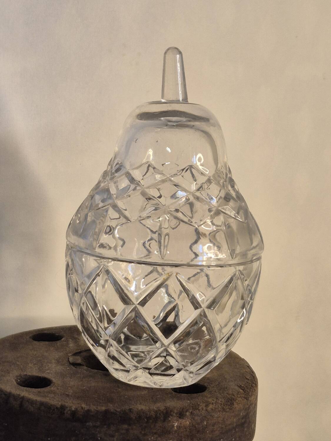 Crystal pear candy bowl