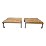 Pair of coffee tables, end tables, 70s-80s