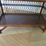 Bookcase - Bibus - 3 levels - woven rattan - bamboo - Vintage - 70s