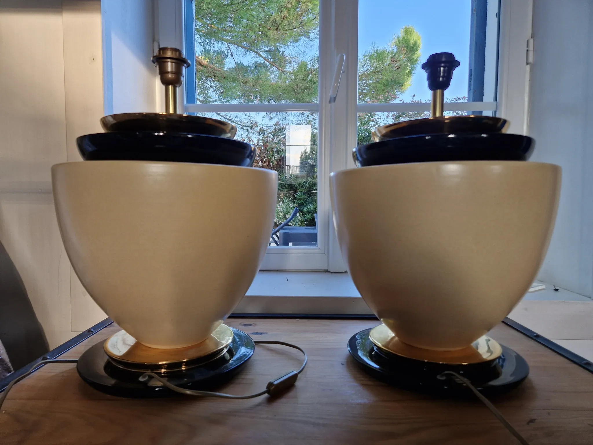 Set of 2 drimmer lamps hollywood regency