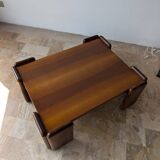1970s Italian walnut coffee table by Mobilgirgi