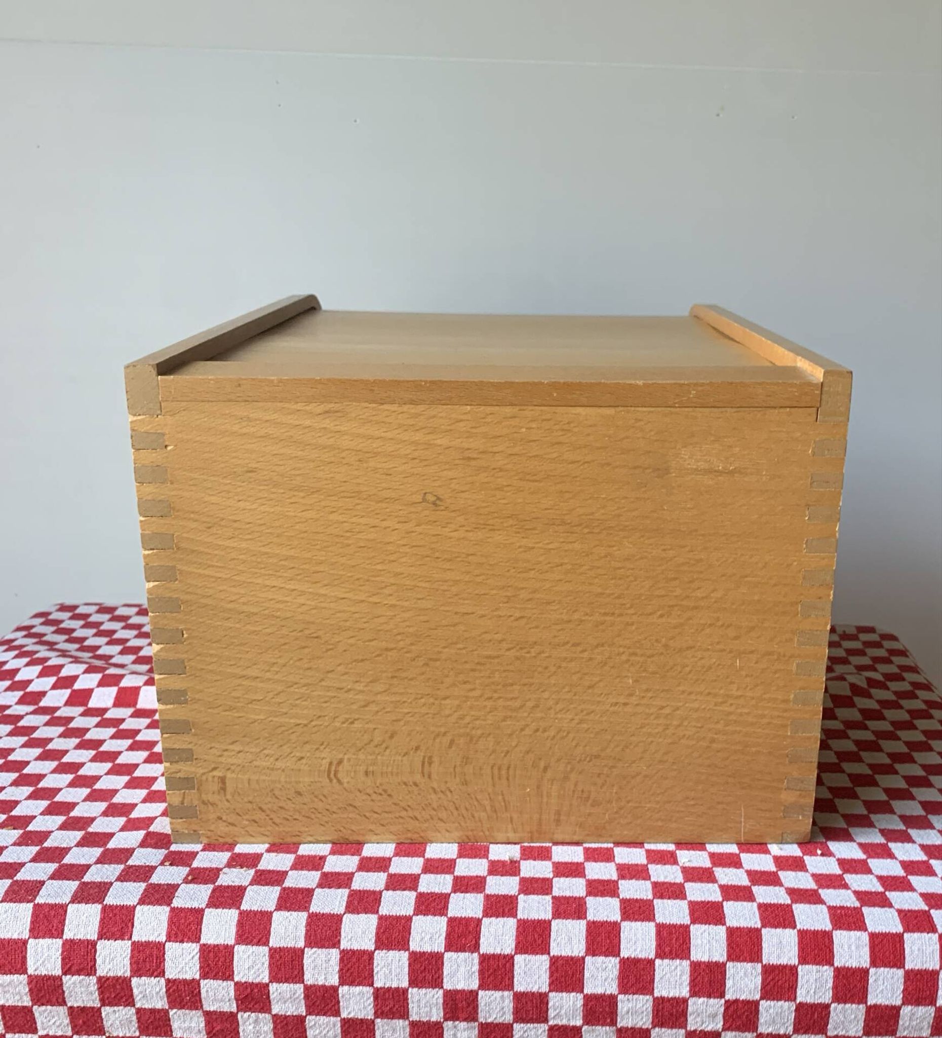 Vintage wooden curtain box / Antique desk box