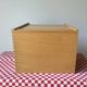 Boîte à rideau vintage en bois / Caisson de bureau ancien