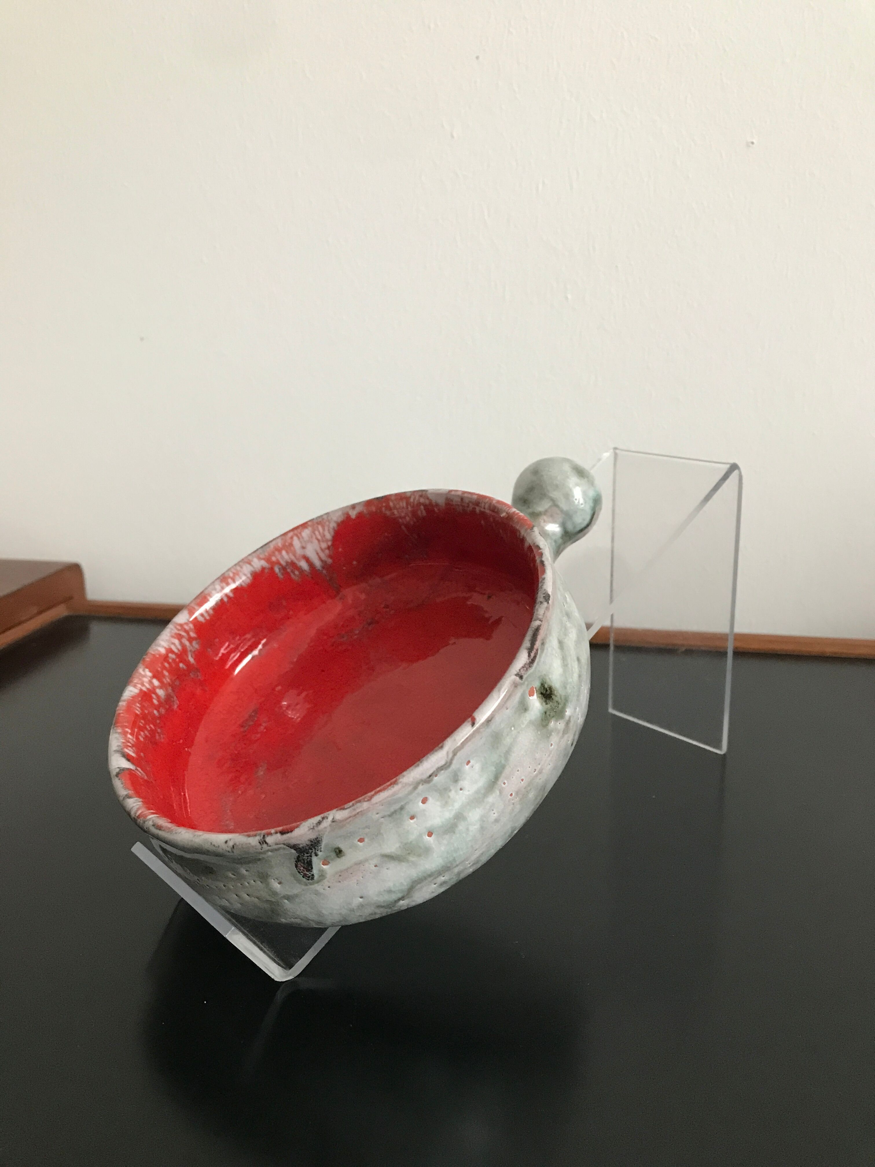 Caquelon, ceramic pan signed Arlette Rioux Juan