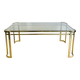 Gold metal and smoked glass coffee table – 1970s-624001
