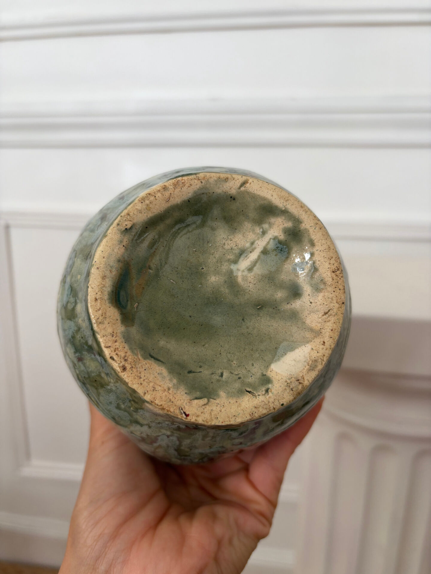 Art Nouveau ceramic vase with handles