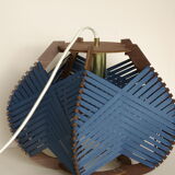 Lampe bleu foncée tissée à poser