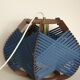 Dark blue woven lamp to install
