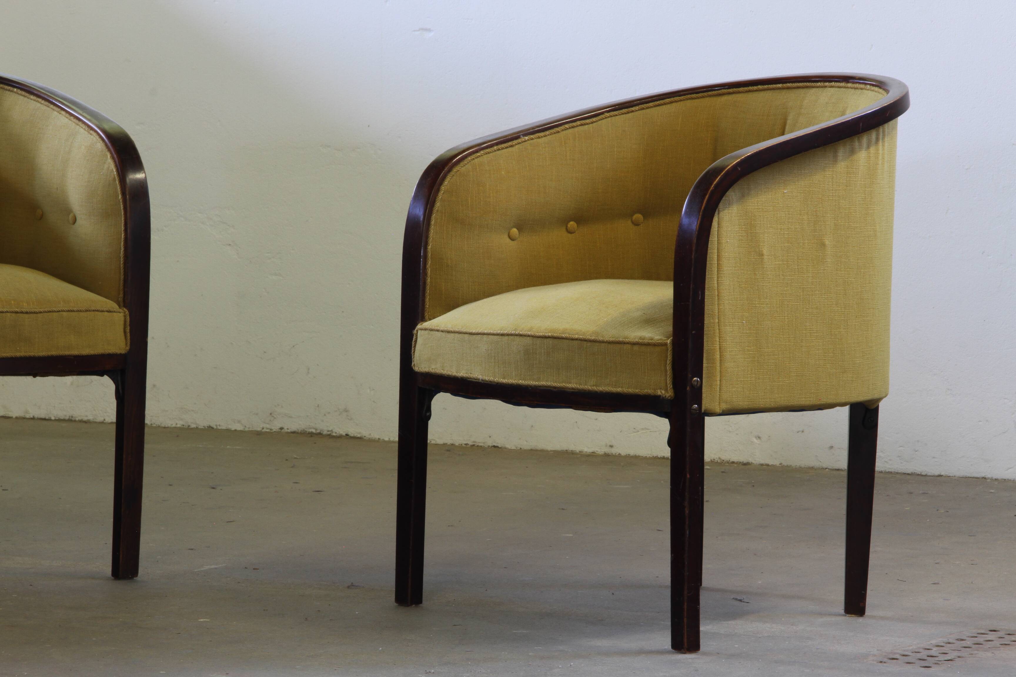 Vintage 1910s Josef Hoffmann Easy Lounge Chairs, Style of Gatsby