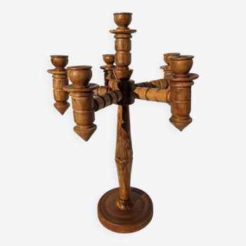 Large turned wooden candlestick