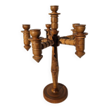 Large turned wooden candlestick