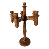 Large turned wooden candlestick
