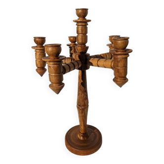 Large turned wooden candlestick