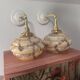 Paire d’appliques murales en opaline marbrée