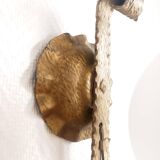 Pair of brutalist wall sconces in gilded metal from around 1970.