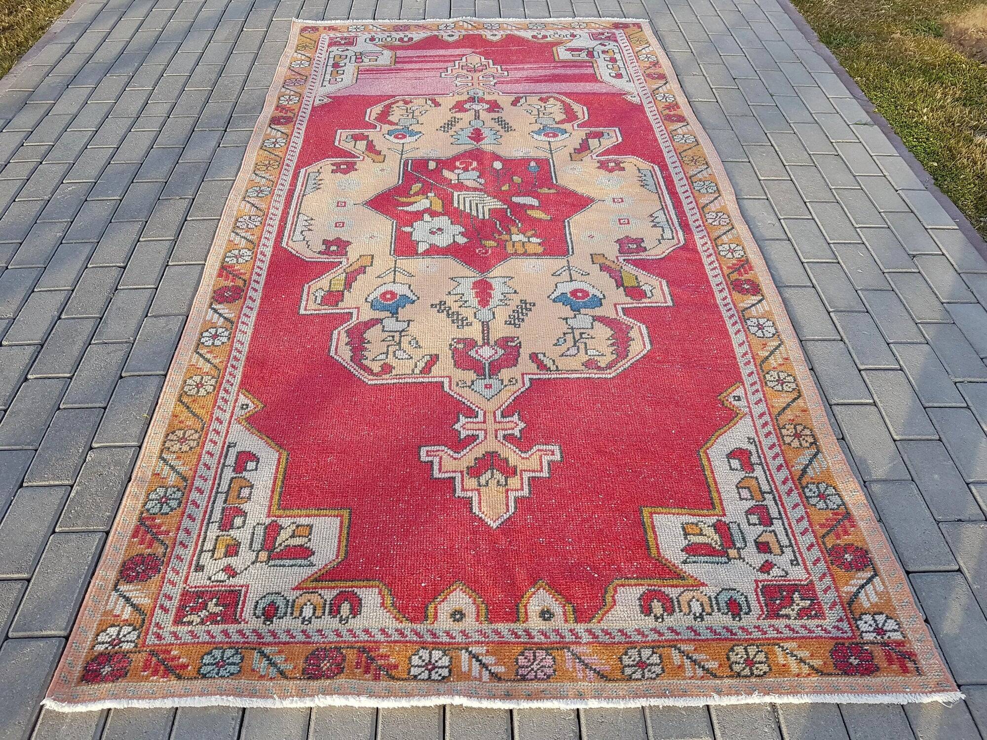 Vintage Turkish handmade rug 143x273 cm